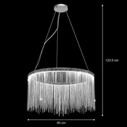 Κρεμαστός πολυέλαιος LED με τηλεχειριστήριο ILLUMINA MAGNUS, 38W, Κρύο/Ζεστό/Ουδέτερο φως, Ρυθμιζόμενο, Ασημί