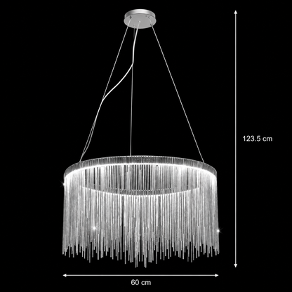 Κρεμαστός πολυέλαιος LED με τηλεχειριστήριο ILLUMINA MAGNUS, 38W, Κρύο/Ζεστό/Ουδέτερο φως, Ρυθμιζόμενο, Ασημί
