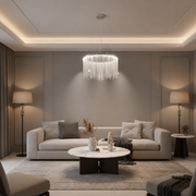 Κρεμαστός πολυέλαιος LED με τηλεχειριστήριο ILLUMINA MAGNUS, 38W, Κρύο/Ζεστό/Ουδέτερο φως, Ρυθμιζόμενο, Ασημί