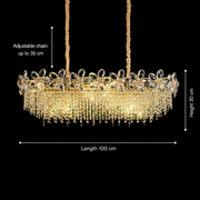 Crystal Chandelier 20xE14, BLOSSOM Imperio 100x40cm, Shiny Gold, Ρυθμιζόμενο ύψος, Metal and Crystal Crystal Chandeliers Προεπιλεγμένος τίτλος Alessandro Design