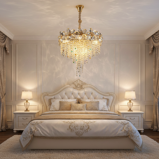 Crystal Chandelier BLOSSOM Nobile, 5xE14, 40cm, Γυαλιστερό χρυσό, ρυθμιζόμενο ύψος, μεταλλικοί και κρυστάλλινοι πολυέλαιοι Προεπιλεγμένος τίτλος Alessandro Design