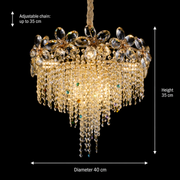 Crystal Chandelier BLOSSOM Nobile, 5xE14, 40cm, Γυαλιστερό χρυσό, ρυθμιζόμενο ύψος, μεταλλικοί και κρυστάλλινοι πολυέλαιοι Προεπιλεγμένος τίτλος Alessandro Design