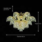 Crystal Chandelier PALACE, 8 βραχίονες, D80cm, Γυαλιστερό χρυσό, ρυθμιζόμενο ύψος, μεταλλικοί και κρύσταλλοι πολυέλαιοι Προεπιλεγμένος τίτλος Alessandro Design