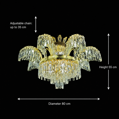 Crystal Chandelier PALACE, 8 βραχίονες, D80cm, Γυαλιστερό χρυσό, ρυθμιζόμενο ύψος, μεταλλικοί και κρύσταλλοι πολυέλαιοι Προεπιλεγμένος τίτλος Alessandro Design