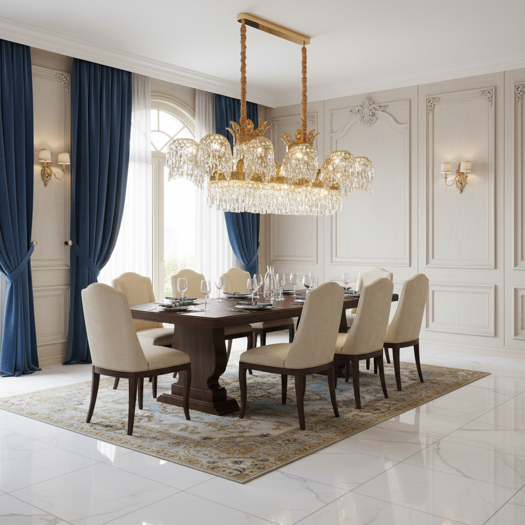 PALACE Grande Cristal Candelabra, 12 μπράτσα, 20xG9, 120cm, Γυαλιστερό χρυσό, Ρυθμιζόμενο ύψος, Metal and Crystal Cristal Candelabra Προεπιλεγμένος τίτλος Alessandro Design