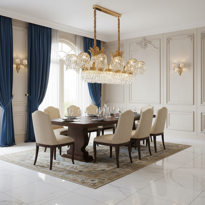 PALACE Grande Cristal Candelabra, 12 μπράτσα, 20xG9, 120cm, Γυαλιστερό χρυσό, Ρυθμιζόμενο ύψος, Metal and Crystal Cristal Candelabra Προεπιλεγμένος τίτλος Alessandro Design