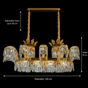 PALACE Grande Cristal Candelabra, 12 μπράτσα, 20xG9, 120cm, Γυαλιστερό χρυσό, Ρυθμιζόμενο ύψος, Metal and Crystal Cristal Candelabra Προεπιλεγμένος τίτλος Alessandro Design