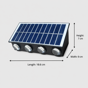 Solaris Φωτιστικό τοίχου εξωτερικού χώρου LED, 8 πηγές φωτός, ζεστό φως, μαύρο εξωτερικό φως τοίχου Προεπιλεγμένος τίτλος Alessandro Design