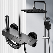 Στήλη ντους ATID, Metal, Square Para, Rain Effect, 3 Λειτουργίες, Βάση τοίχου, Μαύρο, Περιλαμβάνονται αξεσουάρ