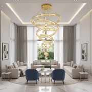 KOLO Supremo Crystal Πολυέλαιος με Τηλεχειριστήριο, 120x350cm, Ζεστό/Ουδέτερο/Ψυχρό φως, Χρυσό, Μέταλλο και Κρύσταλλο