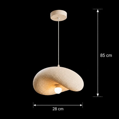 Μοντέρνος πολυέλαιος FOAMER Petito, 28 cm, Αναρτημένος, 1 X E27, Λευκός, Μεταλλικός και Αφρός, Ρυθμιζόμενο ύψος