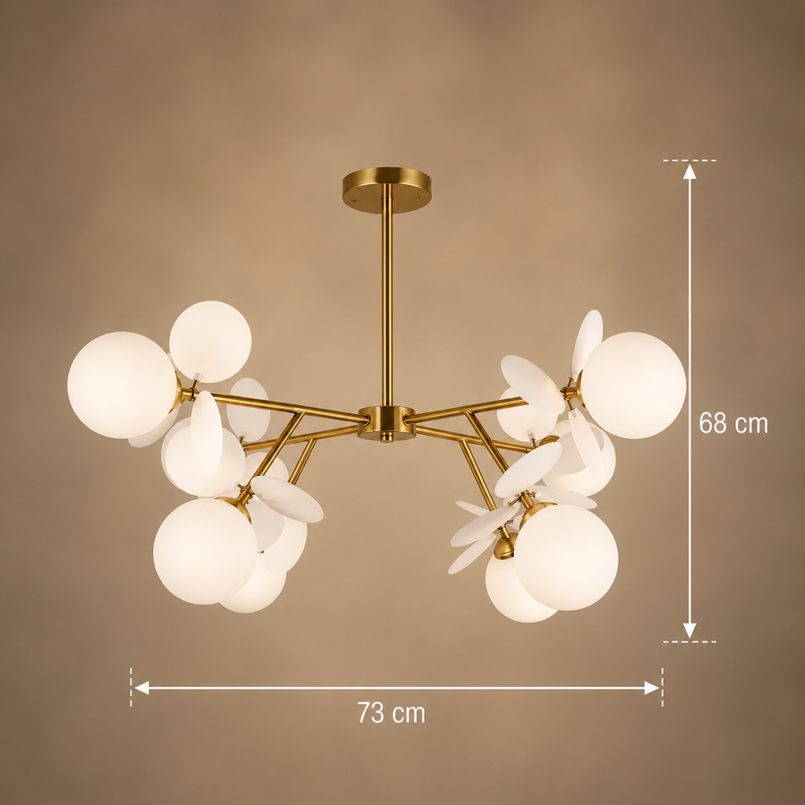 Πολυέλαιος μοντέρνος λαμπτήρας SVEN, Ø73cm, 8x G9, Χρυσός, Μέταλλο