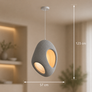 FOAMER Magno Modern Chandelier, 57 cm, Αναρτημένο, 1 X E27, Γκρι, Μεταλλικό και Αφρός, Ρυθμιζόμενο ύψος