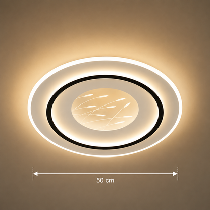 Πολυέλαιος LED με τηλεχειριστήριο LINEA 125W, Ø50cm, Στρογγυλός, Κρύο/Ζεστό/Ουδέτερο φως, Ρυθμιζόμενο, Μαύρο