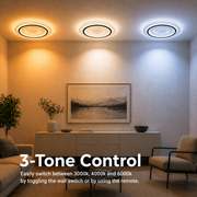 Πολυέλαιος LED με τηλεχειριστήριο LINEA 125W, Ø50cm, Στρογγυλός, Κρύο/Ζεστό/Ουδέτερο φως, Ρυθμιζόμενο, Μαύρο