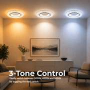 WON Noble LED Πολυέλαιος, 67W, Διάμετρος 30cm, Ζεστό/Ουδέτερο/Ψυχρό φως, Λευκό