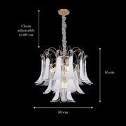 Crystal Chandelier MURANO Eleganza 4xE14, D50 cm, Λευκό, Ρυθμιζόμενο ύψος, Μεταλλικοί και Κρυστάλλινοι Πολυέλαιοι Προεπιλεγμένος τίτλος Alessandro Design