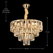 Crystal Chandelier VALMONT Nobile 6xE14, D40 cm, Χρυσό, Ρυθμιζόμενο ύψος, Μεταλλικοί και Κρυστάλλινοι Πολυέλαιοι Προεπιλεγμένος τίτλος Alessandro Design