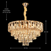 Crystal Chandelier VALMONT Eleganza 8xE14, D50 cm, Χρυσό, Ρυθμιζόμενο ύψος, Μεταλλικοί και Κρυστάλλινοι Πολυέλαιοι Προεπιλεγμένος τίτλος Alessandro Design