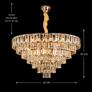 Crystal Chandelier VALMONT Magno 12xE14, D60 cm, Χρυσό, Ρυθμιζόμενο Ύψος, Μεταλλικοί και Κρυστάλλινοι Πολυέλαιοι Προεπιλεγμένος τίτλος Alessandro Design