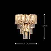 Crystal Chandelier VELMONT 3xE14, 26 cm, Gold, Ρυθμιζόμενο Ύψος, Metal and Crystal Crystal Chandeliers Προεπιλεγμένος τίτλος Alessandro Design