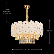 Crystal Chandelier PETAL Nobile 6xE14, D40 cm, Χρυσό, Ρυθμιζόμενο ύψος, Metal and Crystal Crystal Chandeliers Προεπιλεγμένος τίτλος Alessandro Design