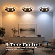 Πολυέλαιος LED με τηλεχειριστήριο LT656BK, 3000/4000/6000K, Ø40,5,46W, Μαύροι πολυέλαιοι LED με τηλεχειριστήριο Προεπιλεγμένος τίτλος Alessandro Design