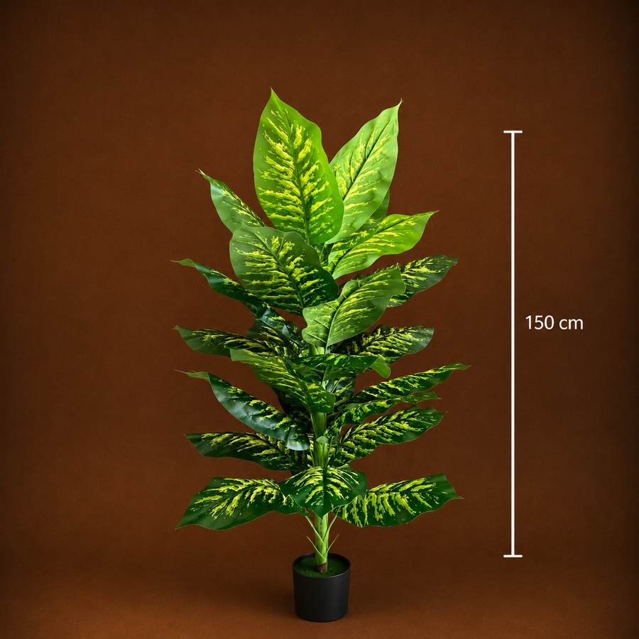 Τεχνητό φυτό Τύπος Dieffenbachia, 150 cm, Πράσινο