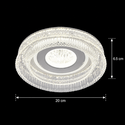 MARU LED Πολυέλαιος Petito, 29W, Διάμετρος 20cm, Ζεστό/Ουδέτερο/Ψυχρό φως, Λευκό, Μέταλλο και Κρύσταλλο