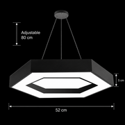 Κρεμαστός πολυέλαιος LED ANGLE, 52cm, 25W, Ρυθμιζόμενο ύψος, Ψυχρό φως, Μαύρο, Μεταλλικό και Ακρυλικό