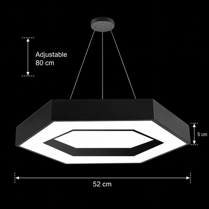 Κρεμαστός πολυέλαιος LED ANGLE, 52cm, 25W, Ρυθμιζόμενο ύψος, Ψυχρό φως, Μαύρο, Μεταλλικό και Ακρυλικό