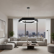 Κρεμαστός πολυέλαιος LED ANGLE, 52cm, 25W, Ρυθμιζόμενο ύψος, Ψυχρό φως, Μαύρο, Μεταλλικό και Ακρυλικό