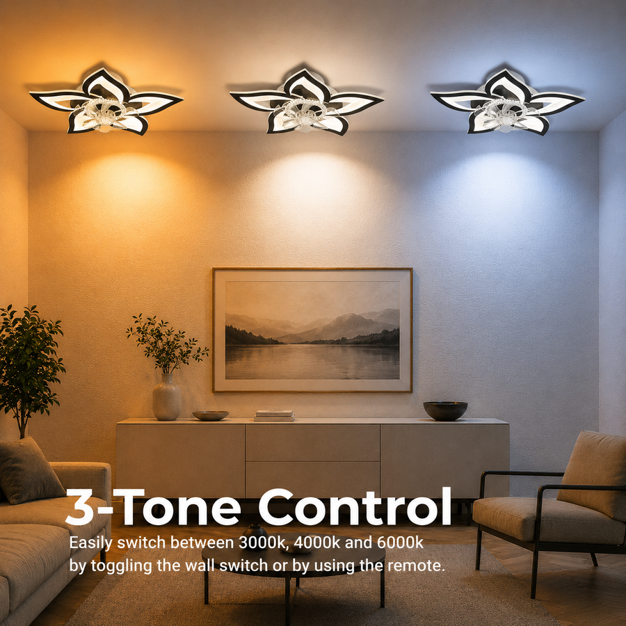 Πολυέλαιος LED ANEMO Fan με Τηλεχειριστήριο, 49W, D85cm, Κρύο/Ουδέτερο/Ζεστό φως, Μαύρο