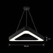 Κρεμαστός πολυέλαιος LED ANGLE, 60cm, 25W, Ρυθμιζόμενο ύψος, Ψυχρό φως, Μαύρο, Μεταλλικό και Ακρυλικό
