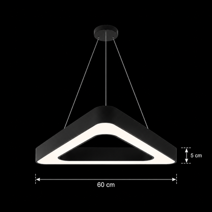 Κρεμαστός πολυέλαιος LED ANGLE, 60cm, 25W, Ρυθμιζόμενο ύψος, Ψυχρό φως, Μαύρο, Μεταλλικό και Ακρυλικό