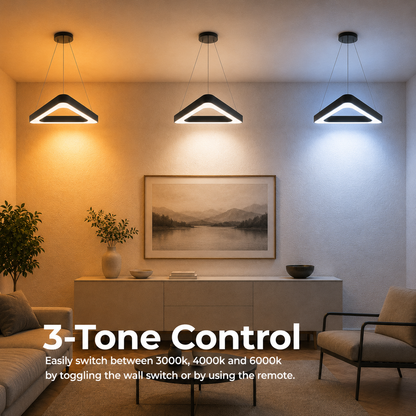 Κρεμαστός πολυέλαιος LED ANGLE, 60cm, 25W, Ρυθμιζόμενο ύψος, Ψυχρό φως, Μαύρο, Μεταλλικό και Ακρυλικό