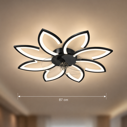 Πολυέλαιος ANEMO Fan LED με Τηλεχειριστήριο, 47W, D87cm, Κρύο/Ουδέτερο/Ζεστό φως, Μαύρο