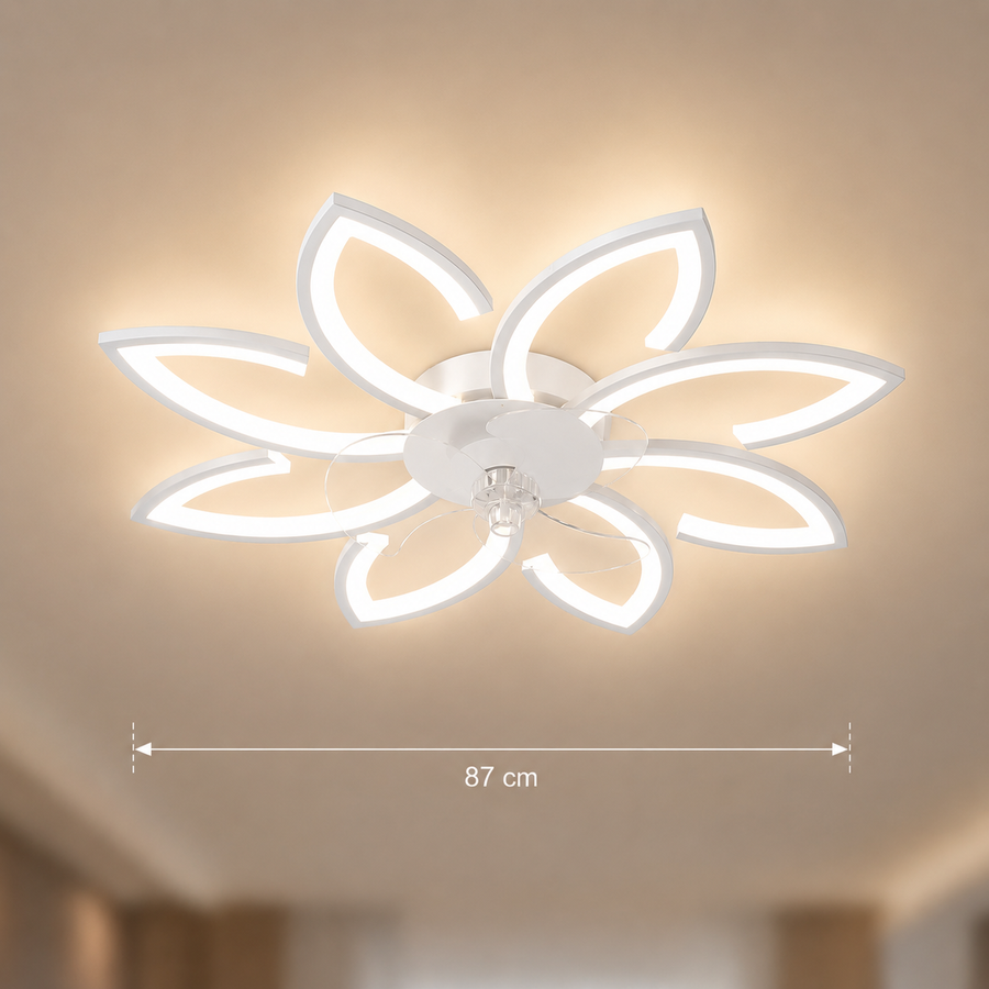 Πολυέλαιος LED ANEMO Fan με Τηλεχειριστήριο, 48W, D87cm, Κρύο/Ουδέτερο/Ζεστό φως, Λευκό
