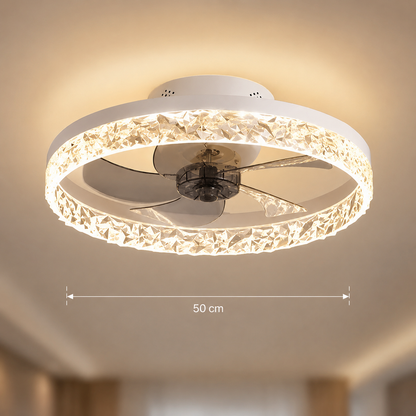 Πολυέλαιος LED VEYA με τηλεχειριστήριο, 38W, D50cm, Κρύο/Ουδέτερο/Ζεστό φως, Λευκό