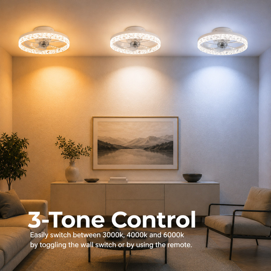 Πολυέλαιος LED VEYA με τηλεχειριστήριο, 38W, D50cm, Κρύο/Ουδέτερο/Ζεστό φως, Λευκό