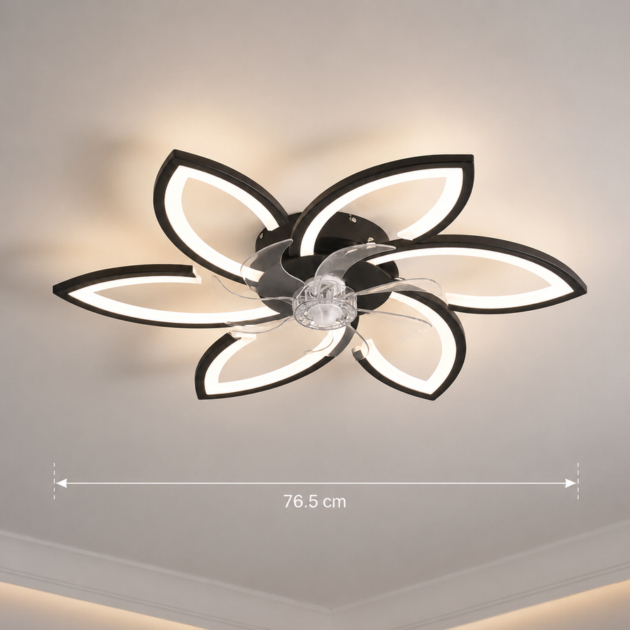 Πολυέλαιος ANEMO Fan LED με Τηλεχειριστήριο, 36W, D76,5cm, Κρύο/Ουδέτερο/Ζεστό φως, Μαύρο