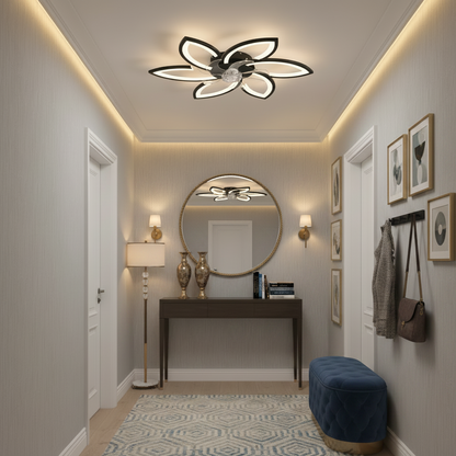 Πολυέλαιος ANEMO Fan LED με Τηλεχειριστήριο, 36W, D76,5cm, Κρύο/Ουδέτερο/Ζεστό φως, Μαύρο