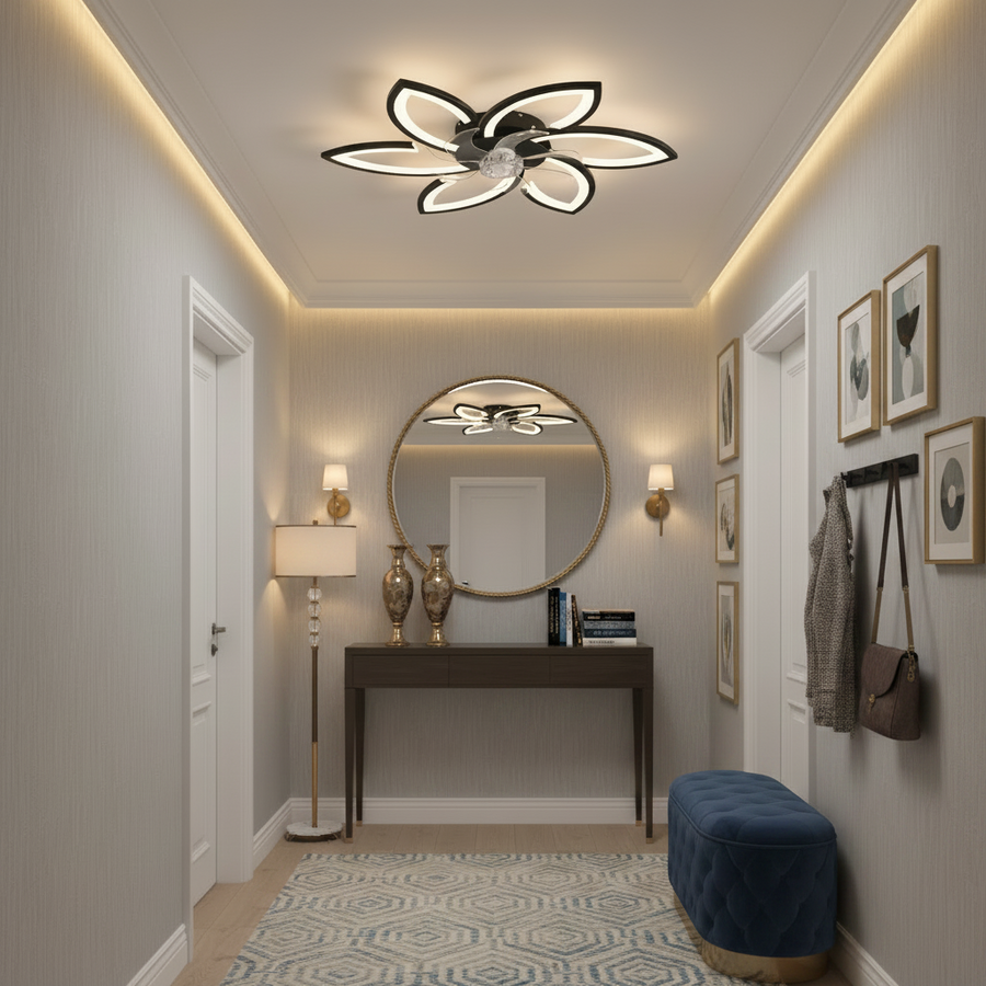 Πολυέλαιος ANEMO Fan LED με Τηλεχειριστήριο, 36W, D76,5cm, Κρύο/Ουδέτερο/Ζεστό φως, Μαύρο