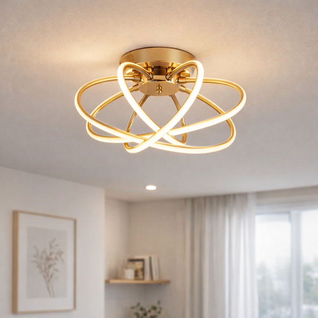 Πολυέλαιος LED με Τηλεχειριστήριο LT770/500GD, 45W, Θερμό/Ψυχρό/Ουδέτερο φως 3000K/4000K/6000K, Ρυθμιζόμενο, Μεταλλικοί LED Aurium με τηλεχειριστήριο Προεπιλεγμένος τίτλος Alessandro Design