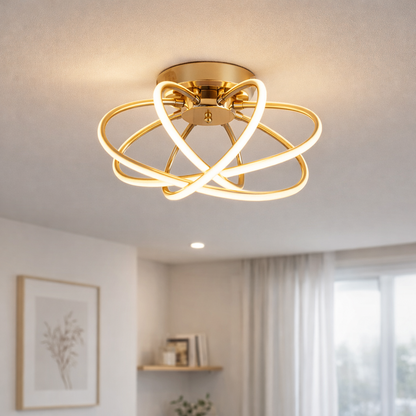 Πολυέλαιος LED με Τηλεχειριστήριο LT770/500GD, 45W, Θερμό/Ψυχρό/Ουδέτερο φως 3000K/4000K/6000K, Ρυθμιζόμενο, Μεταλλικοί LED Aurium με τηλεχειριστήριο Προεπιλεγμένος τίτλος Alessandro Design
