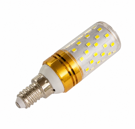 Λάμπα LED E14, 12W, Χρυσό, Θερμό/Ουδέτερο/Κρύο φως, 3000K/4000K/6000K