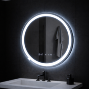 Στρογγυλός καθρέφτης LED, 70 εκ., Celeste MotionGlow Marcello, Σύστημα Demister, Ρολόι & Θερμόμετρο, Ρυθμιζόμενο, Θερμό Ουδέτερο Ψυχρό Φως 3000K/4000K/6000K Marcello Mirrors Προεπιλεγμένος τίτλος Alessandro Design