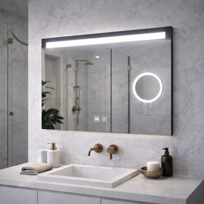 Ορθογώνιος καθρέφτης LED, 65x45 cm, Piano Touch, Demister System, Dimmable Mirrors Korman E Προεπιλεγμένος τίτλος Alessandro Design