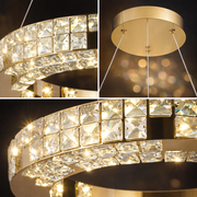 Πολυέλαιος LED με Τηλεχειριστήριο, LLC135/1GD, κρύσταλλο και μέταλλο, 29W, 1 κύκλος, ρυθμιζόμενο, ρυθμιζόμενο ύψος, κρύο/θερμό/ουδέτερο φως, πολυέλαιοι φωτισμού LED με τηλεχειριστήριο Προεπιλεγμένος τίτλος Alessandro Design