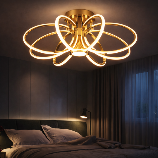 Πολυέλαιος LED με Τηλεχειριστήριο ORBIS Magno, 25W, Θερμό/Ψυχρό/Ουδέτερο φως 3000K/4000K/6000K, Ρυθμιζόμενο, Χρυσό, Μέταλλο και Πολυέλαιοι LED σιλικόνης με Τηλεχειριστήριο Προεπιλεγμένος τίτλος Alessandro Design